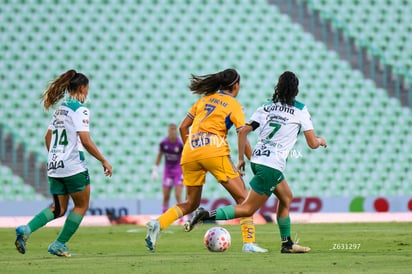 Kimberli Gómez, Doménica Rodríguez, María Sánchez | Santos vs Tigres femenil