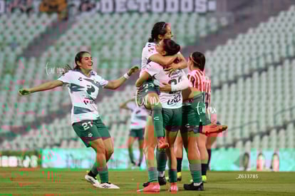 festejo de gol, Lia Romero, Dania Padilla | Santos Laguna vs Chivas Guadalajara