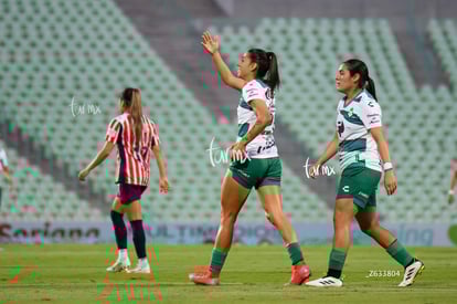 festejo de gol, Lia Romero, Judith Félix | Santos Laguna vs Chivas Guadalajara