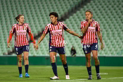 festejo de gol, Casandra Montero, Kinberly Guzmán | Santos Laguna vs Chivas Guadalajara