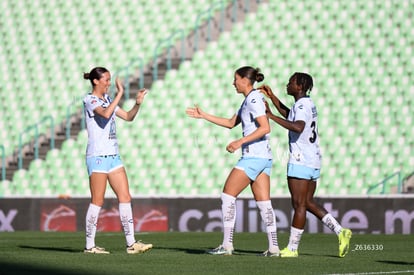 celebran gol, Myra Delgadillo, Chinwendu Ihezuo, Nina Nicosi | Santos Laguna vs Pachuca femenil