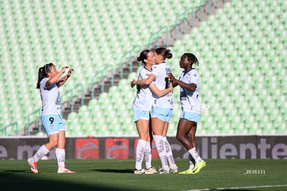 celebran gol, Myra Delgadillo, Chinwendu Ihezuo, Nina Nicosi | Santos Laguna vs Pachuca femenil