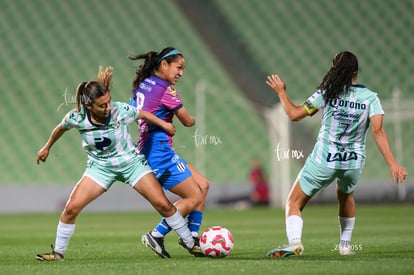 Doménica Rodríguez, Diana Evangelista, Marianne Martínez | Santos Laguna vs Rayadas J13