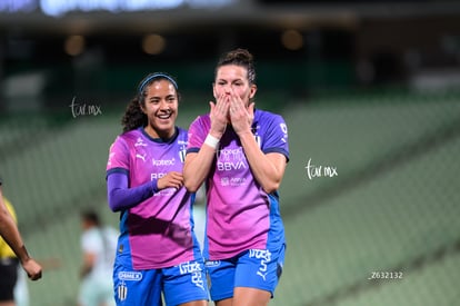 festejan gol, Merel Van Dongen, Diana García | Santos Laguna vs Rayadas J13