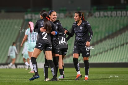 festejo de gol, Mariana Ramos, Samantha Calvillo, Alexa Hern | Santos vs Necaxa femenil