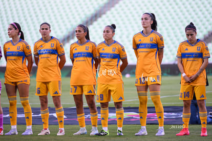 Sandra Mayor, Diana Ordoñez, Jimena López, Greta Espinoza, M | Santos vs Tigres femenil
