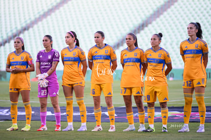 Itzel González, Sandra Mayor, Diana Ordoñez, María Sánchez, | Santos vs Tigres femenil