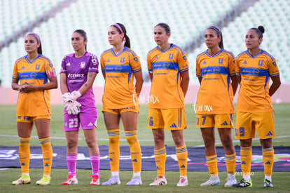 Itzel González, Sandra Mayor, María Sánchez, Greta Espinoza, | Santos vs Tigres femenil